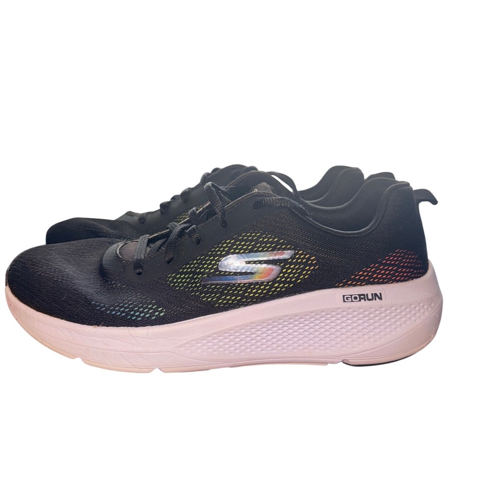 Skechers GoRun Elevate Womens 8‎ Black Rainbow Ombre Running Shoes 128332 BKMT